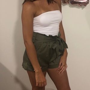 Green paper bag shorts